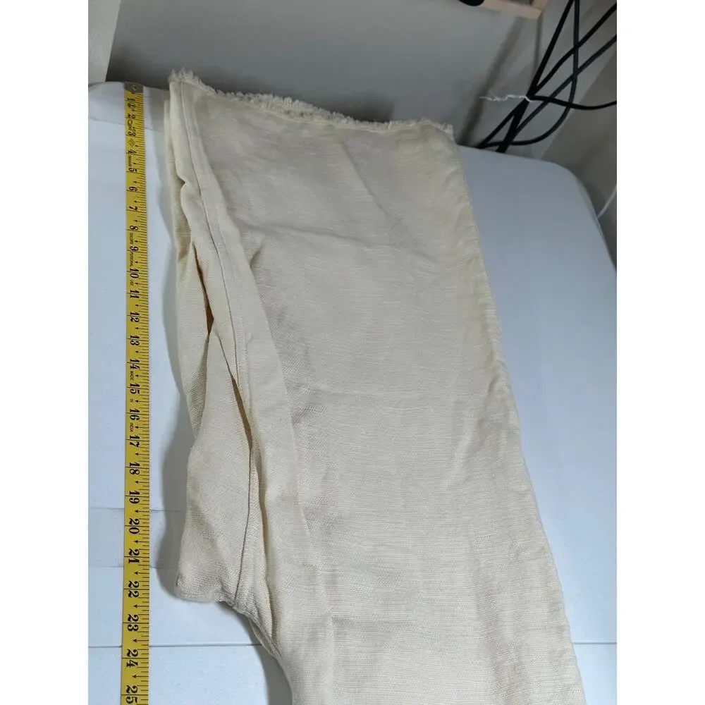 Arje Jeans Women 6 Antique Ivory Wide Leg Crop Boho Festival 100% Cotton Italian
